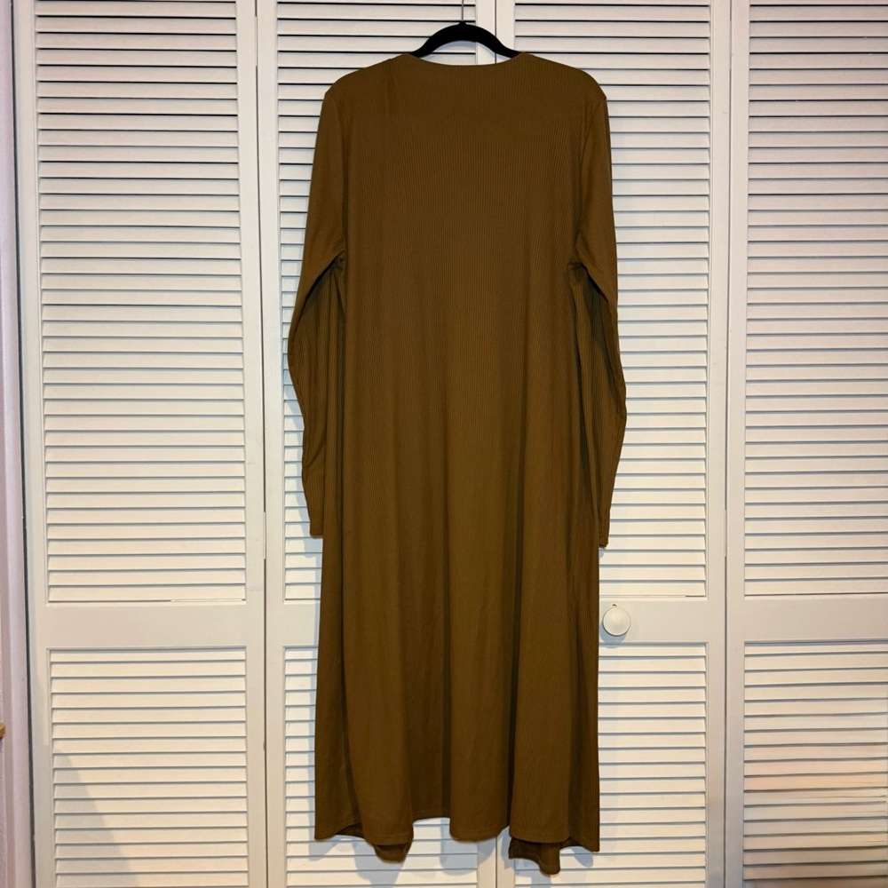 Fashion Nova Ribbed Tan Long Cardigan - Picture 3 of 3